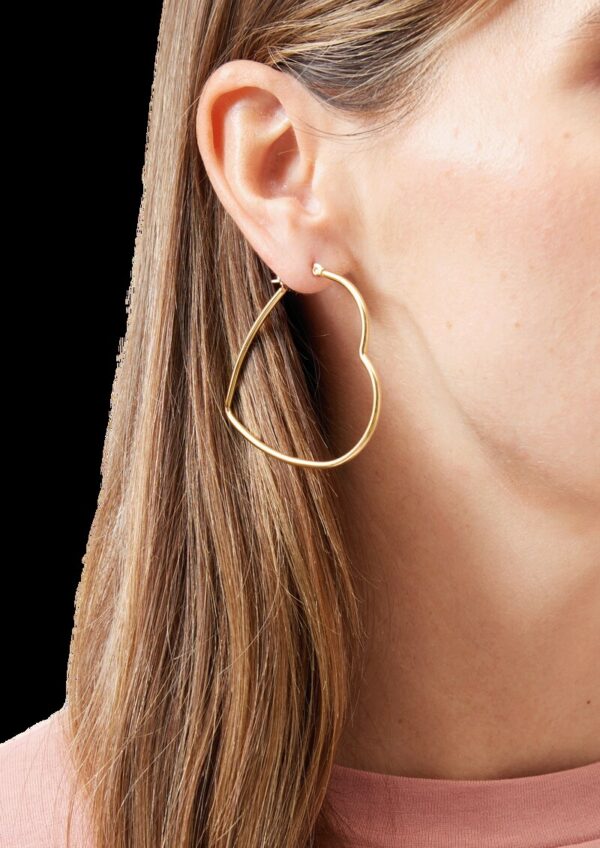 Herzförmige Edelstahlcreolen mit goldener IP Beschichtung