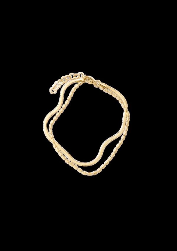 Layering-Armband aus Edelstahl mit IP Gold