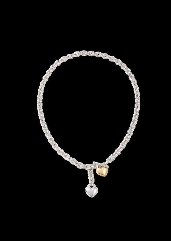 Halskette in Bicolor-Optik mit Herz-Detail