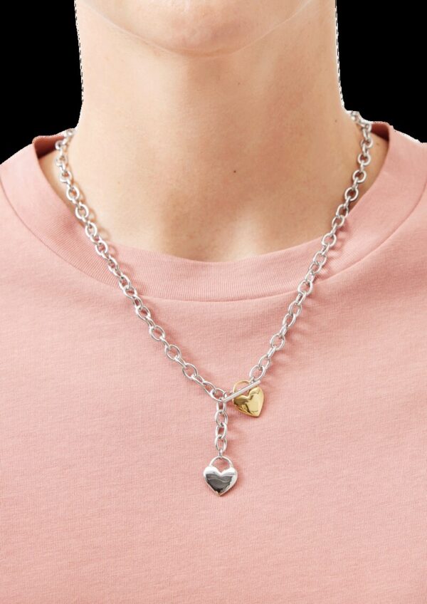 Halskette in Bicolor-Optik mit Herz-Detail