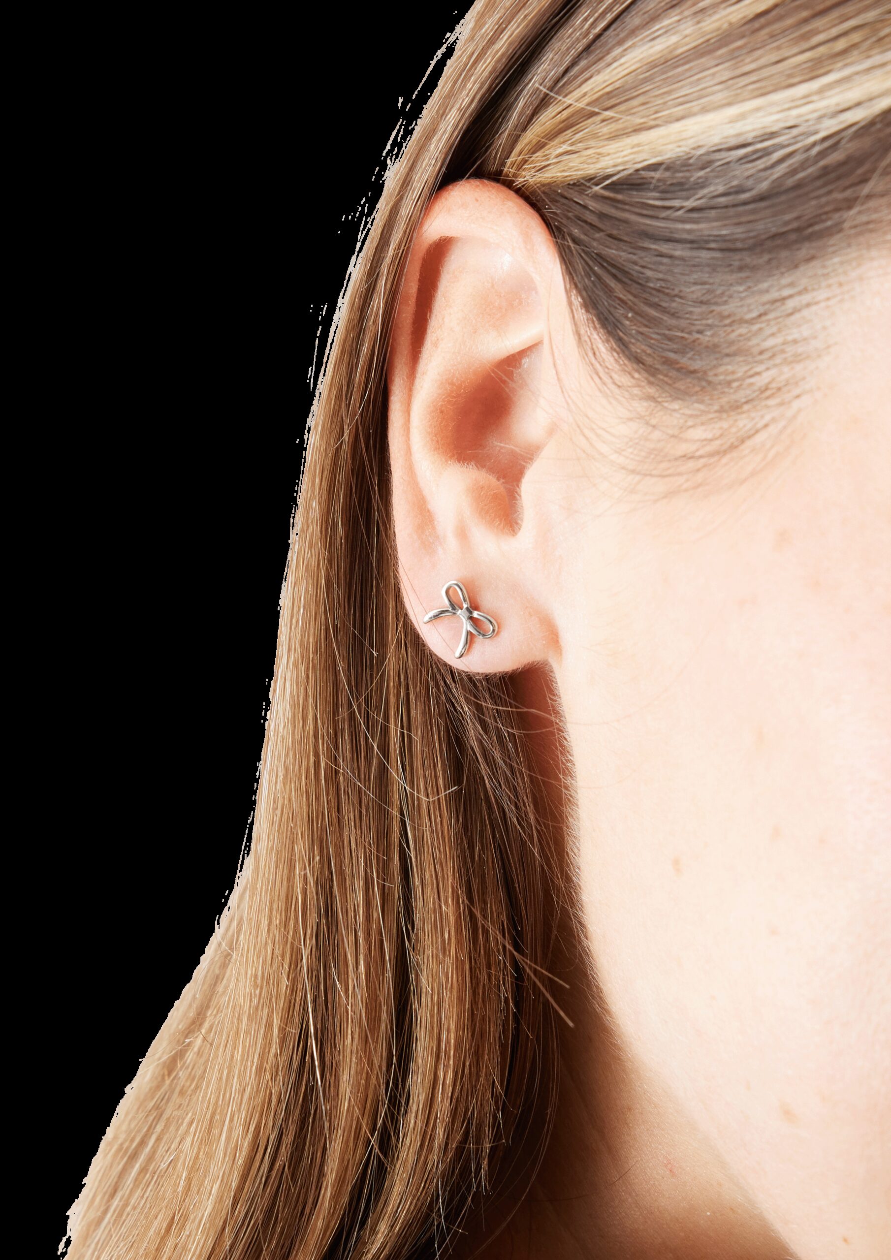 Edelstahlohrringe mit Schleifen-Detail und IP Gold