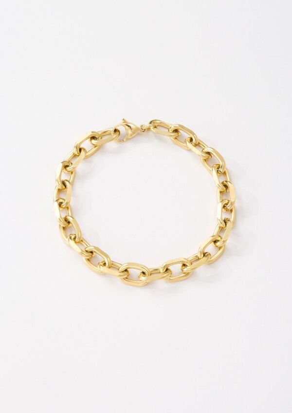 Panzerketten-Armband aus Edelstahl mit IP Gold