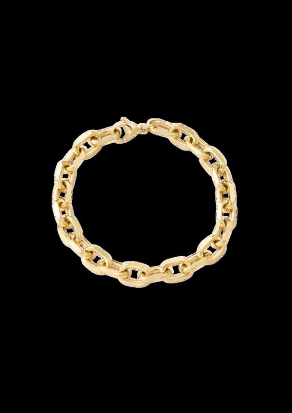 Panzerketten-Armband aus Edelstahl mit IP Gold