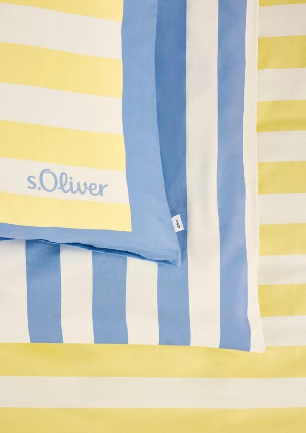 Gestreiftes Wende-Bettwäsche-Set aus Satin