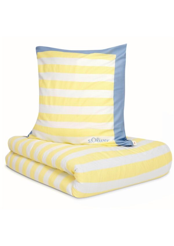 Gestreiftes Wende-Bettwäsche-Set aus Satin