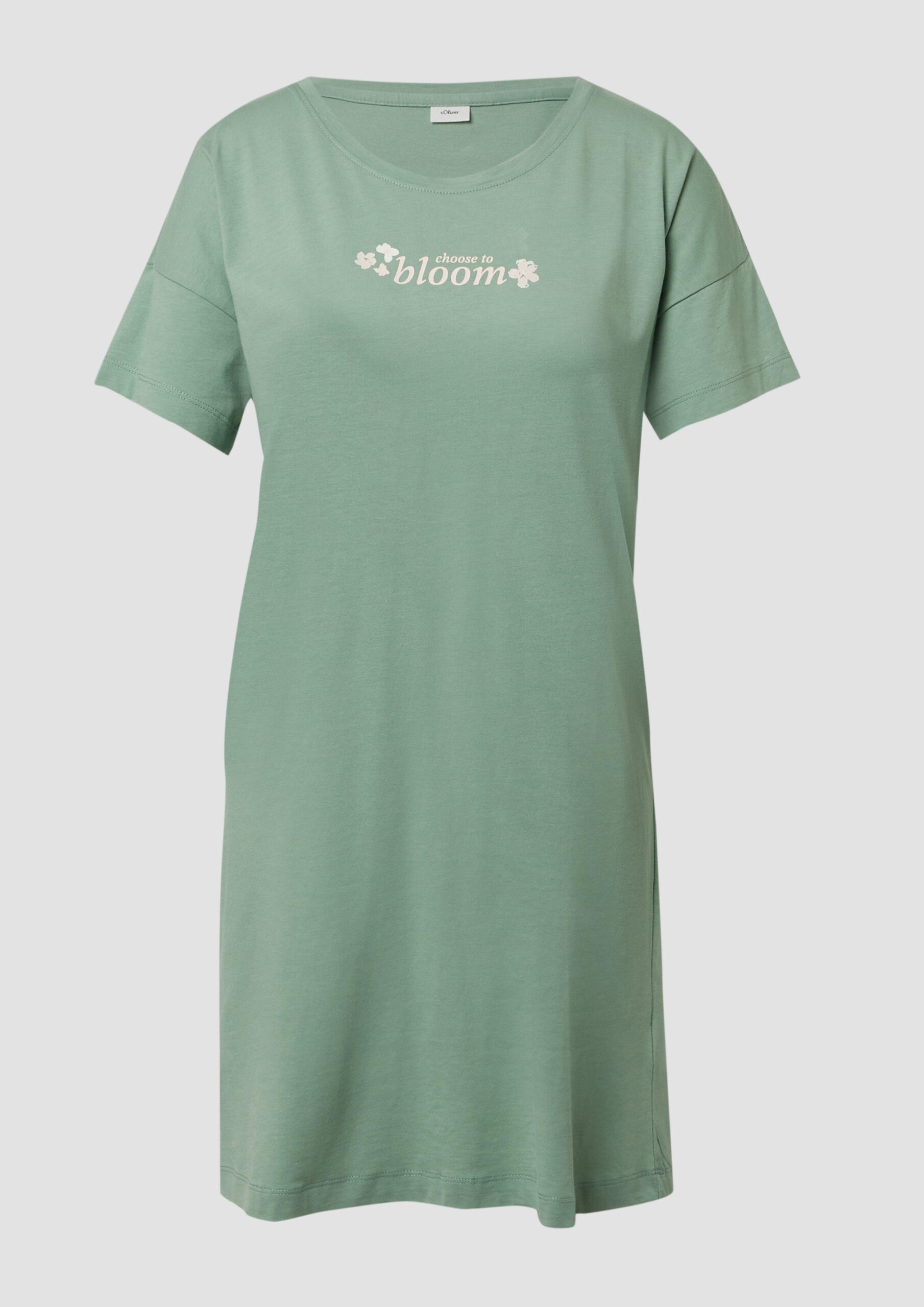 Nachthemd mit kleinem Frontprint und Rundhalsausschnitt