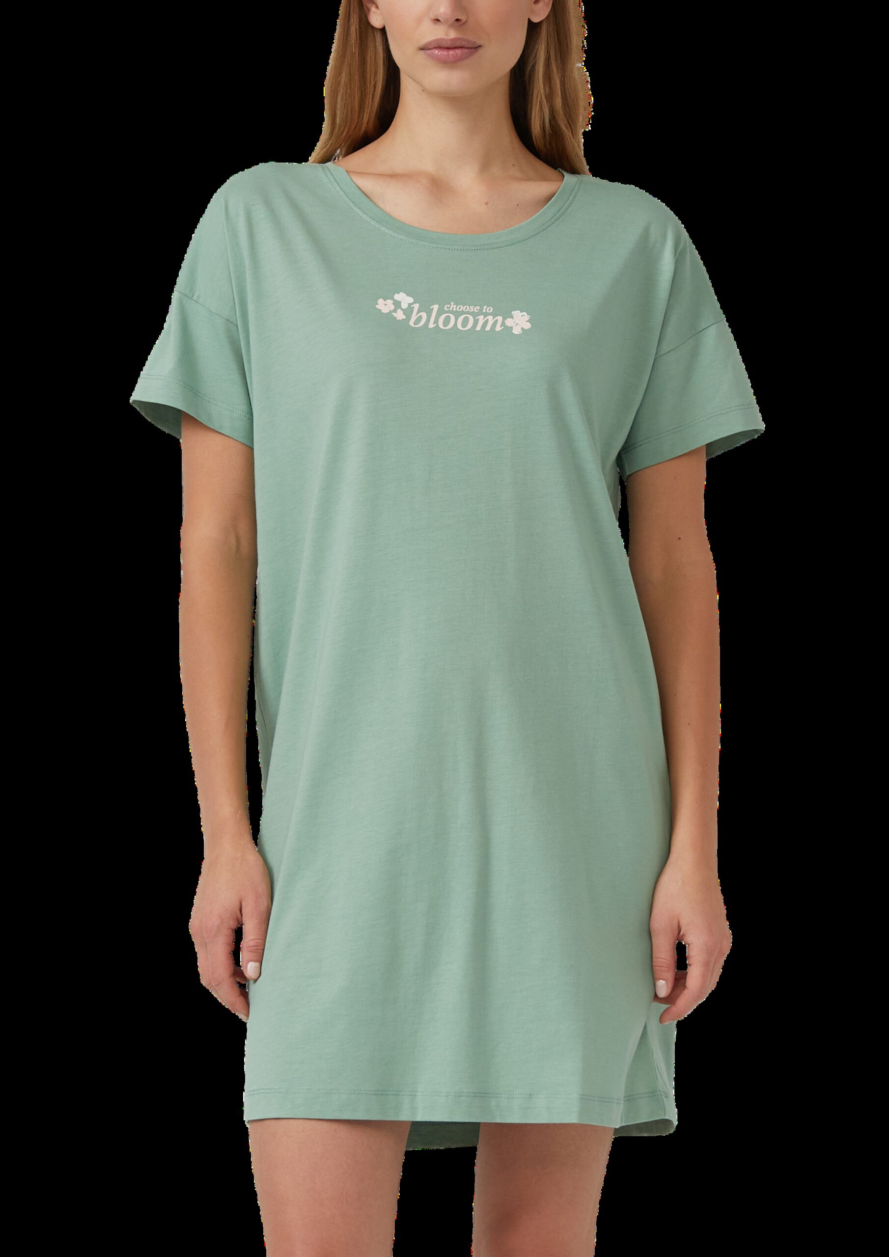 Nachthemd mit kleinem Frontprint und Rundhalsausschnitt