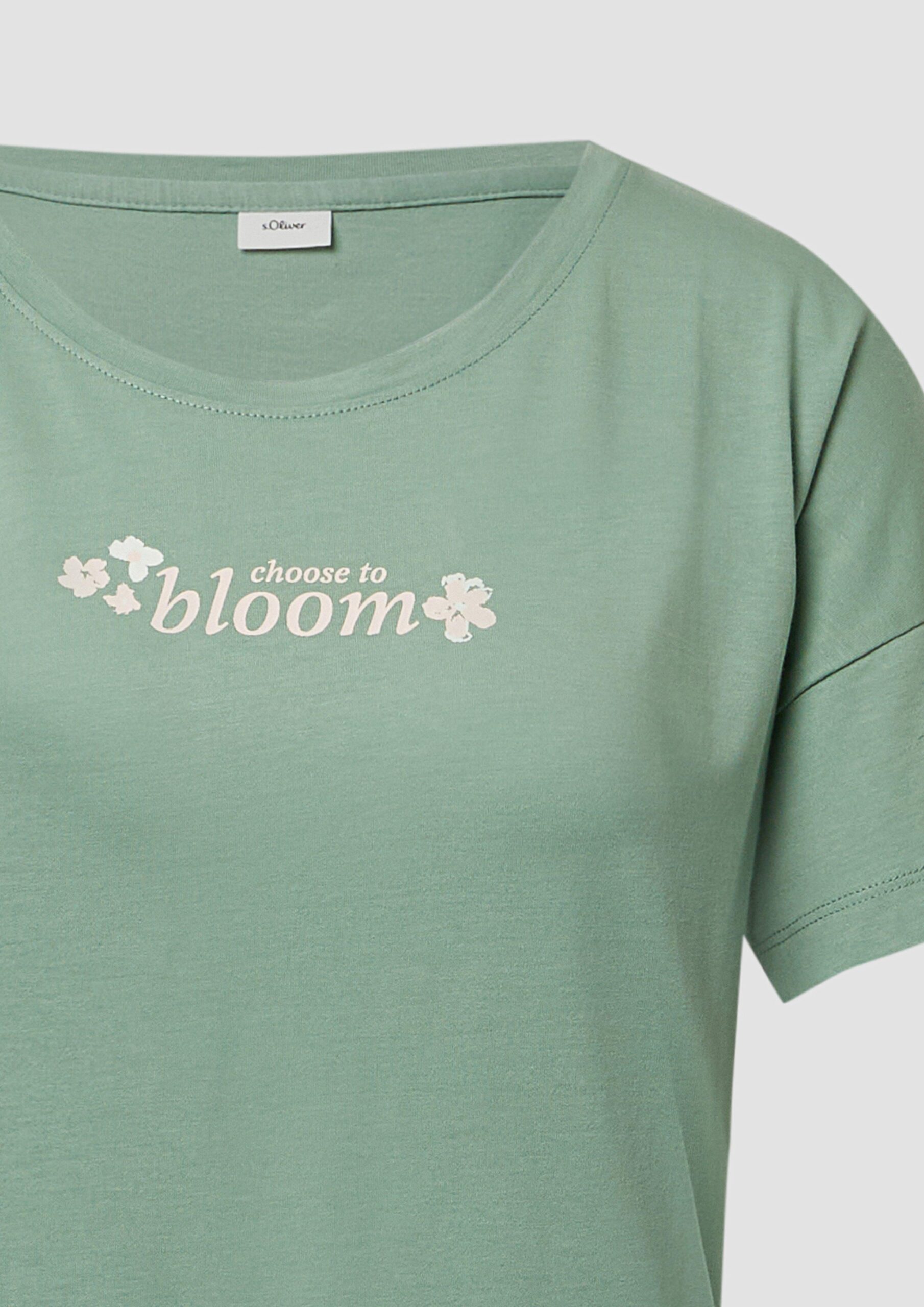 Nachthemd mit kleinem Frontprint und Rundhalsausschnitt