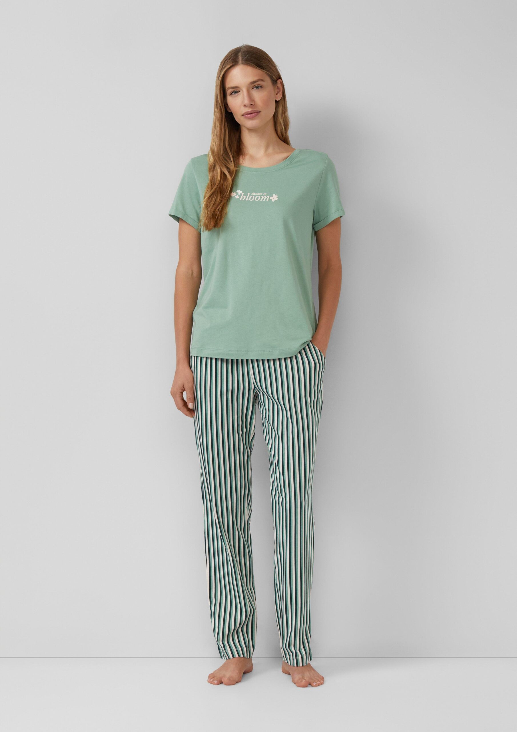 Pyjama-Hose mit floralem-Print und Gummizugbund