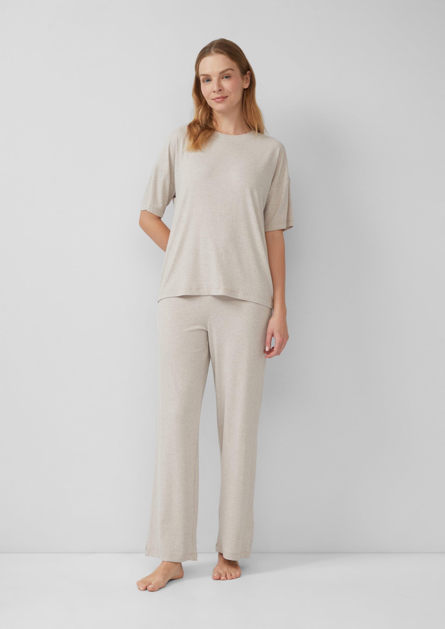 Pyjama-Hose aus Modalmix mit Rippstruktur