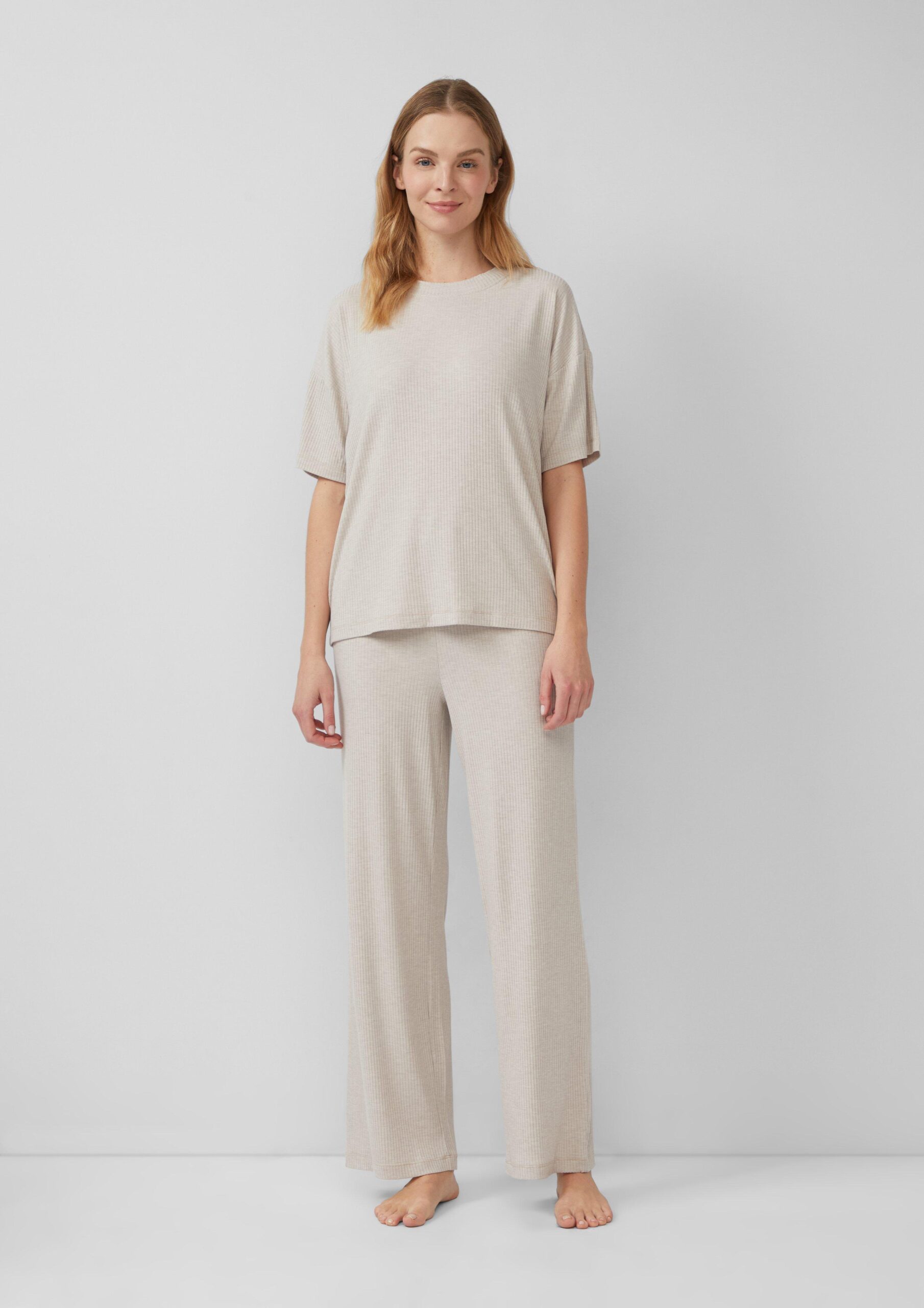 Pyjama-Hose aus Modalmix mit Rippstruktur