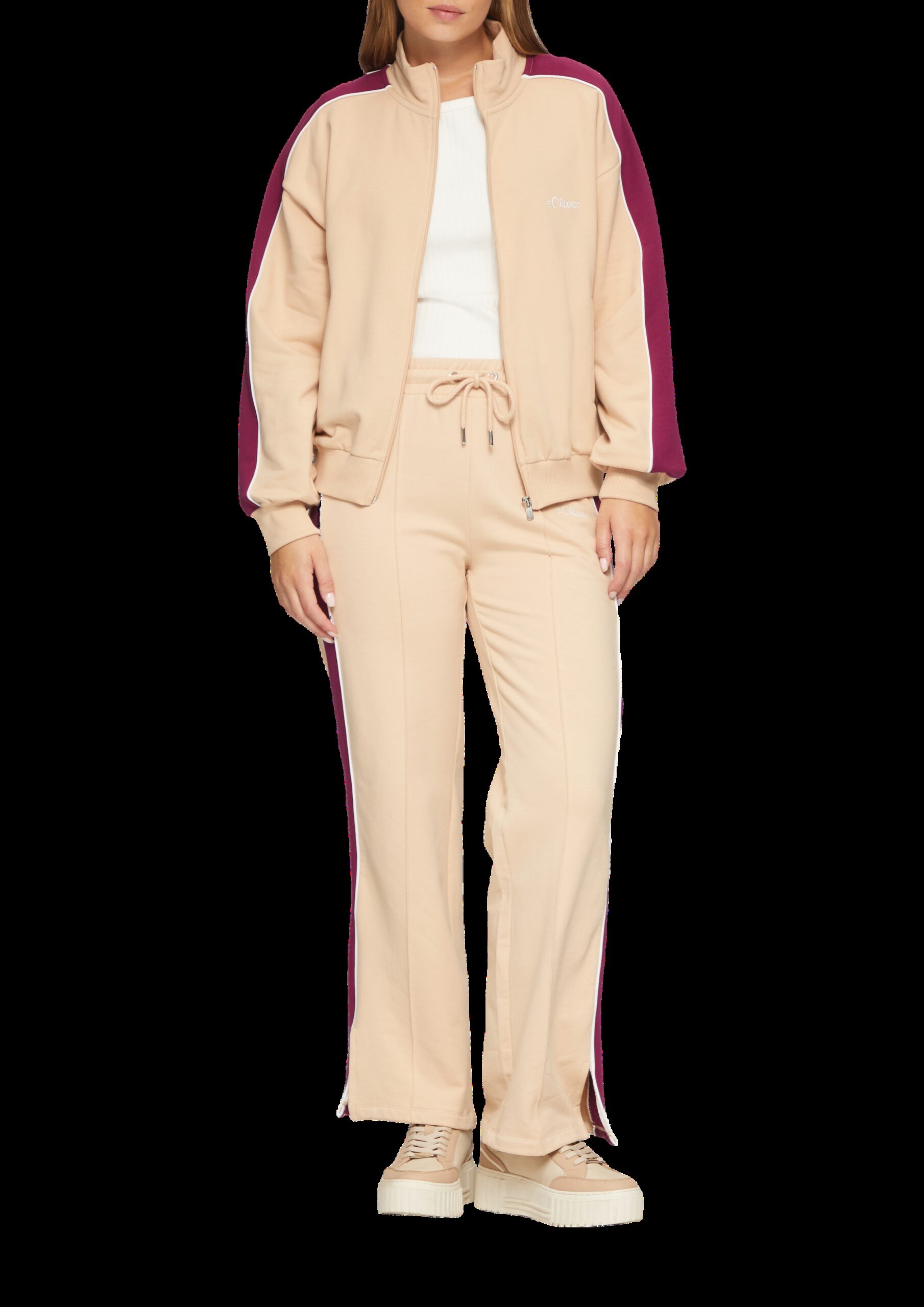 Sweatjacke mit Seitenstreifen