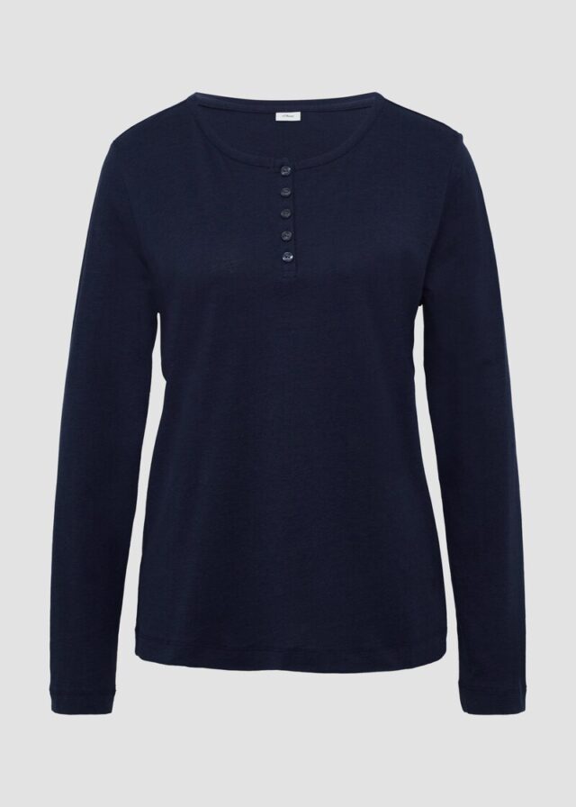 Pyjamashirt mit Henley-Ausschnitt
