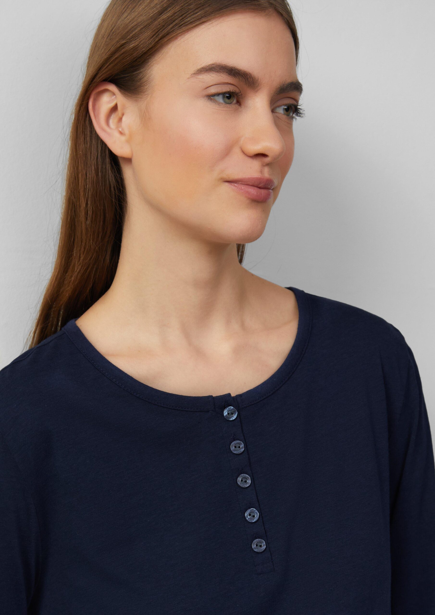 Pyjamashirt mit Henley-Ausschnitt