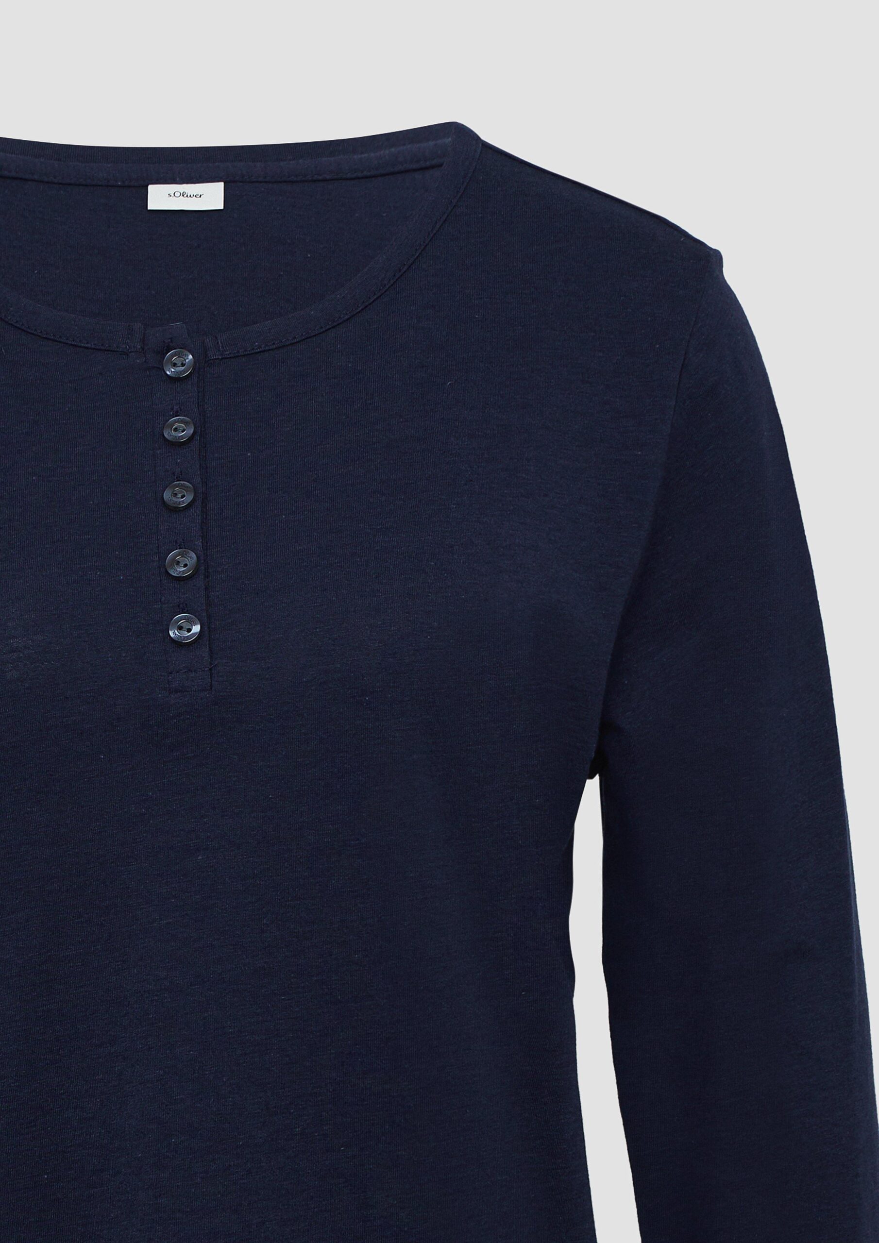 Pyjamashirt mit Henley-Ausschnitt