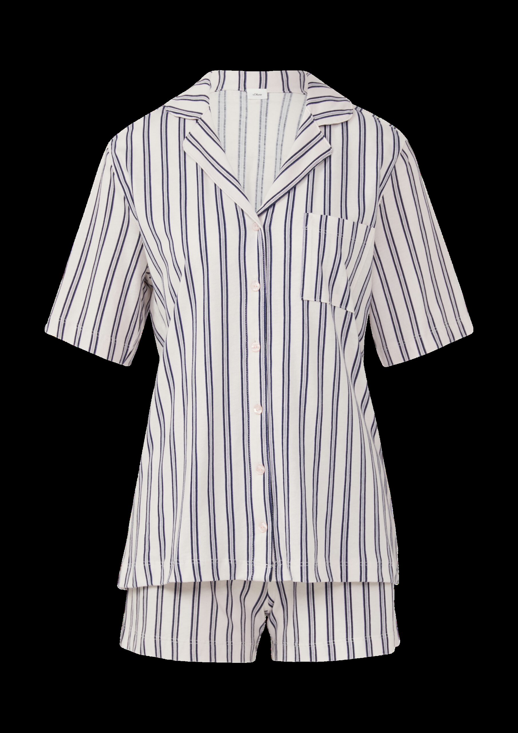 Kurzer Pyjama mit Knopfleiste und Print