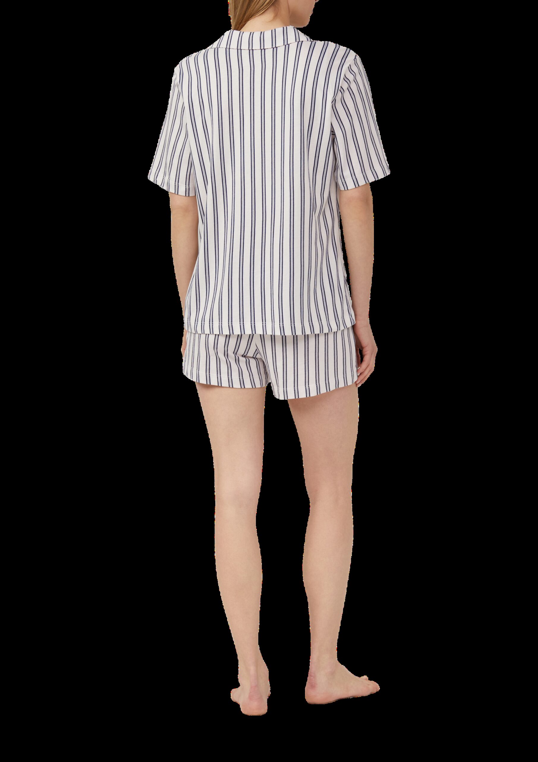 Kurzer Pyjama mit Knopfleiste und Print