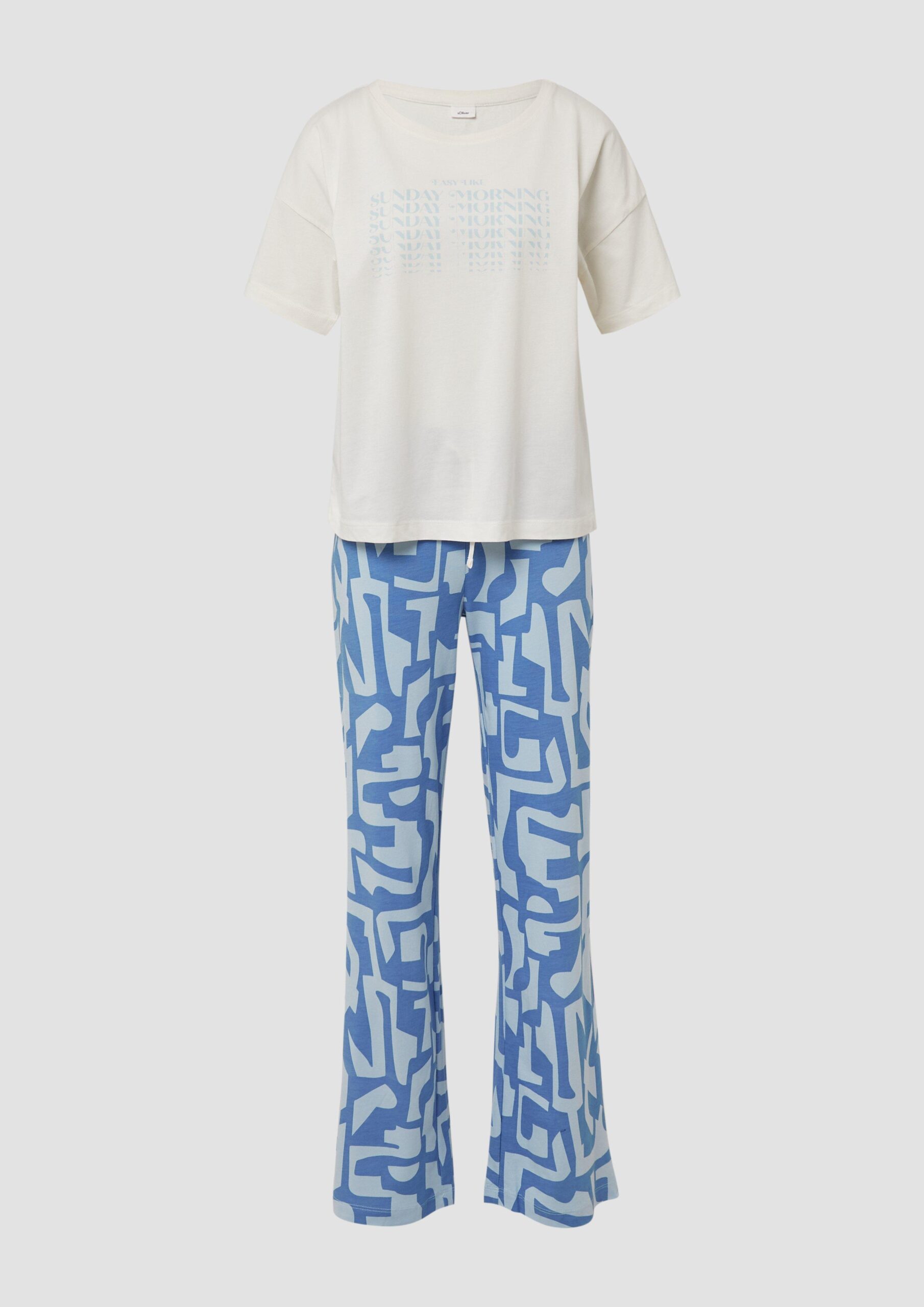 Pyjama aus Baumwollmix mit abstrakt gemusterter Hose