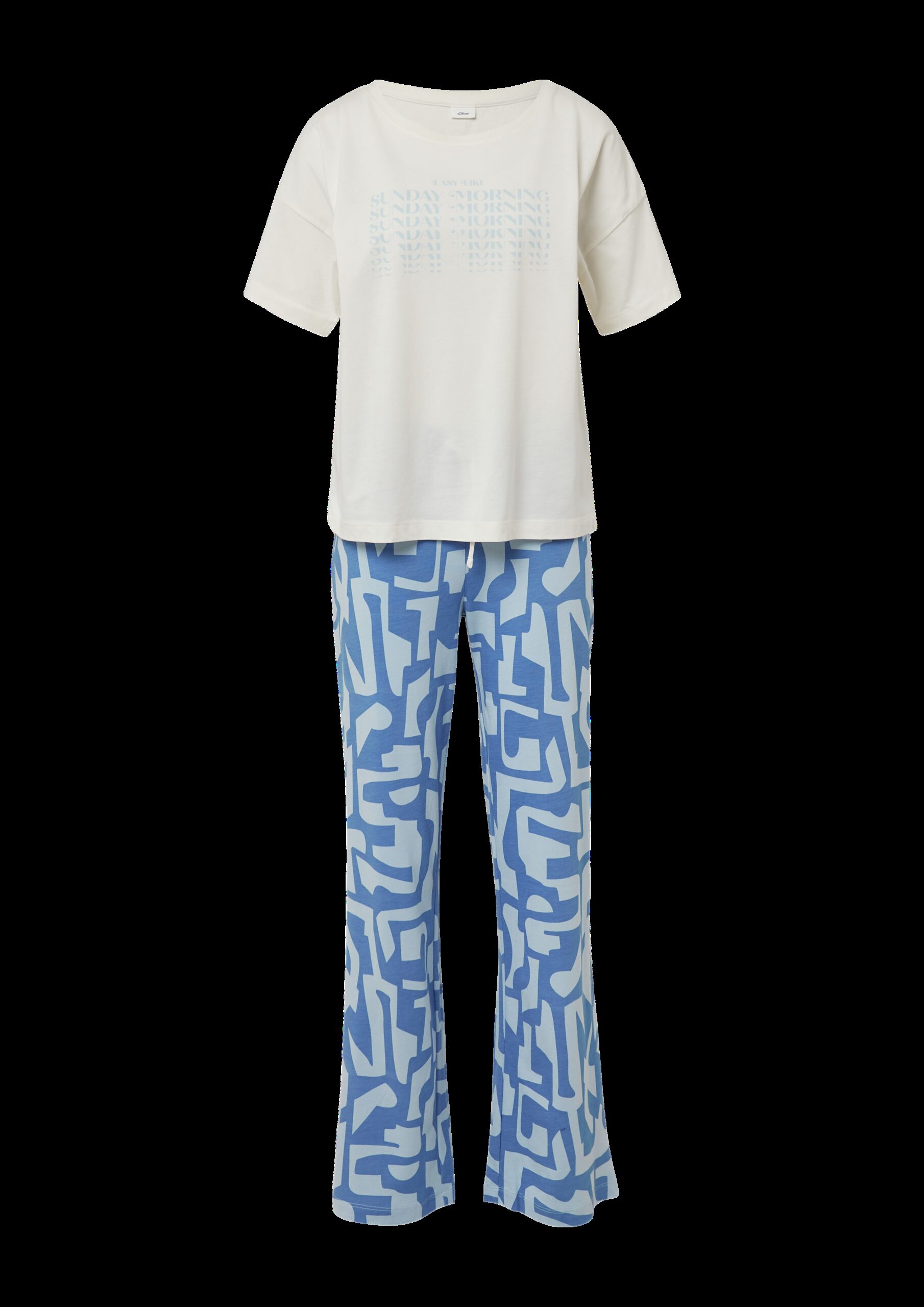 Pyjama aus Baumwollmix mit abstrakt gemusterter Hose