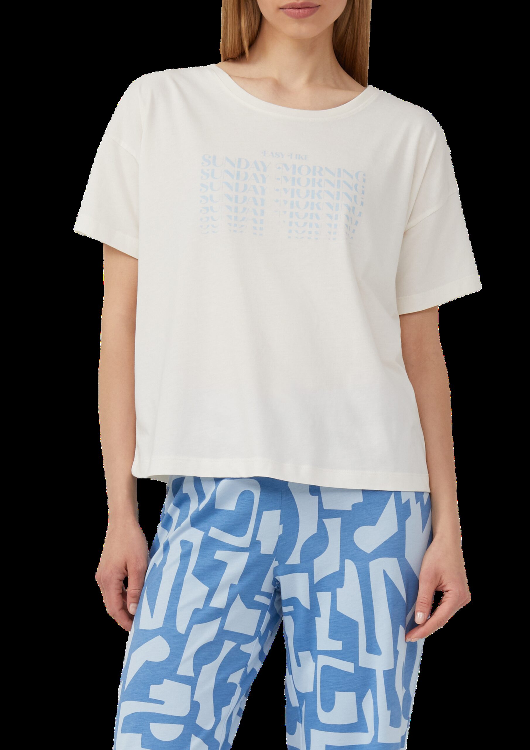 Pyjama aus Baumwollmix mit abstrakt gemusterter Hose