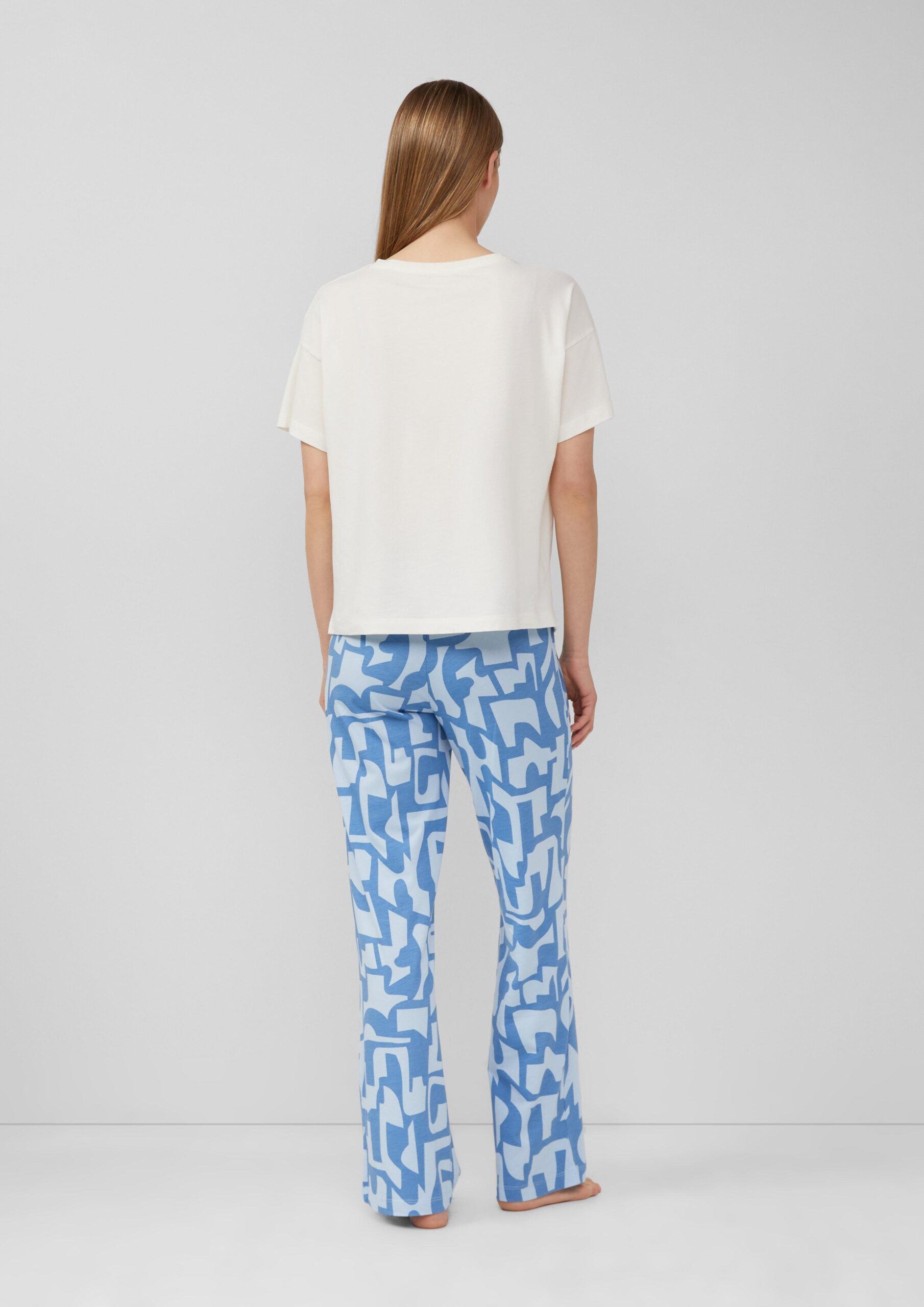 Pyjama aus Baumwollmix mit abstrakt gemusterter Hose
