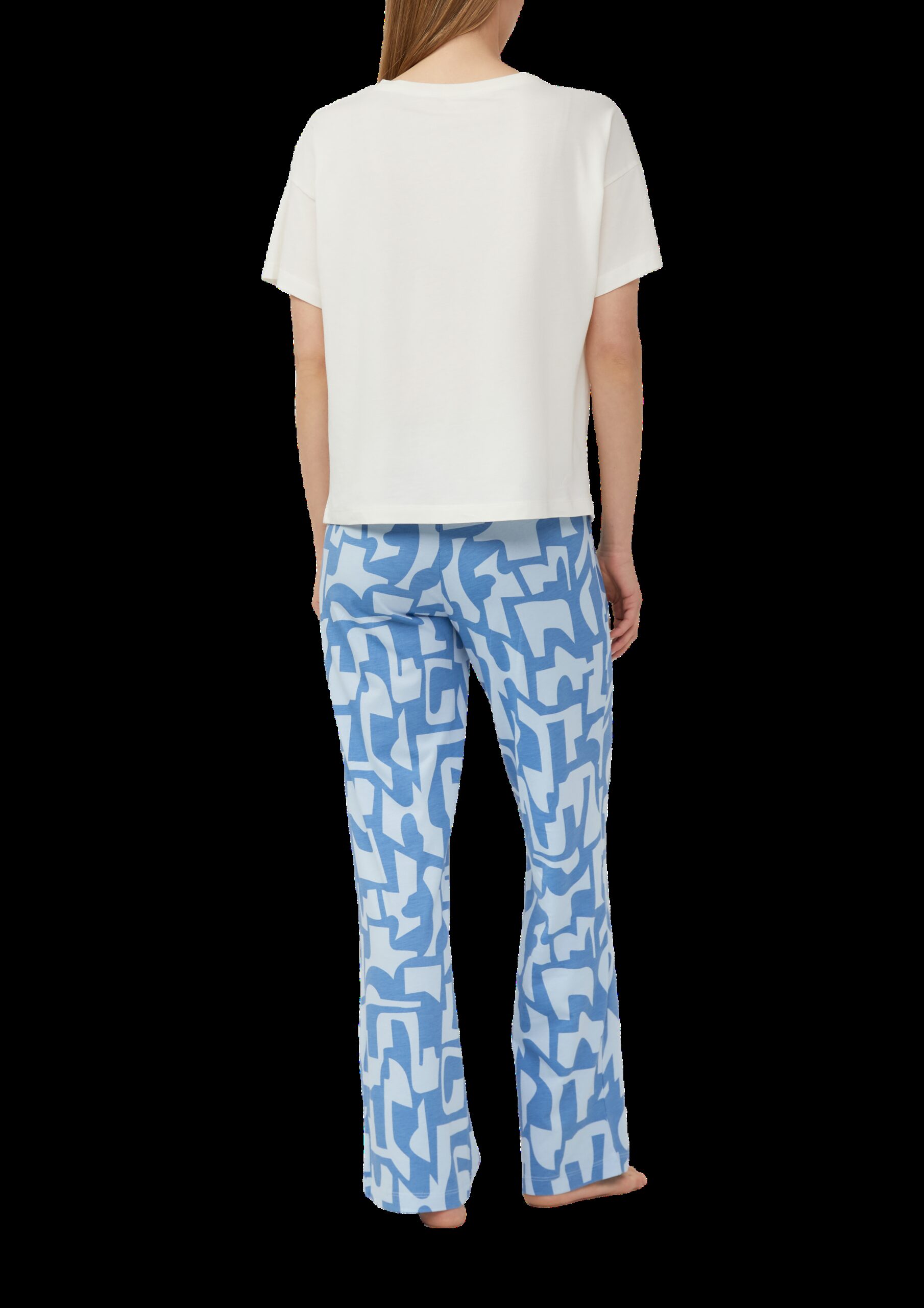 Pyjama aus Baumwollmix mit abstrakt gemusterter Hose