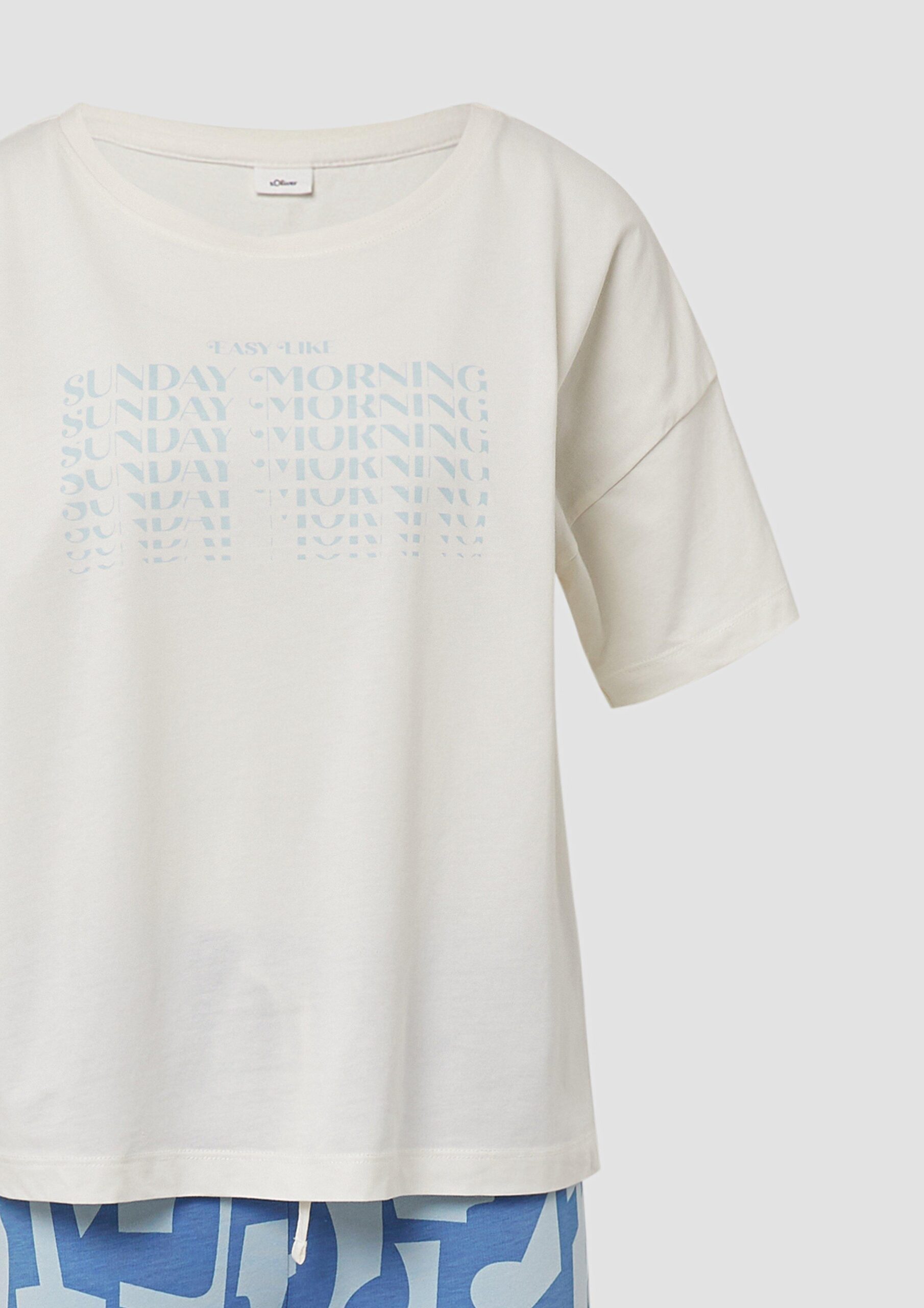 Pyjama aus Baumwollmix mit abstrakt gemusterter Hose