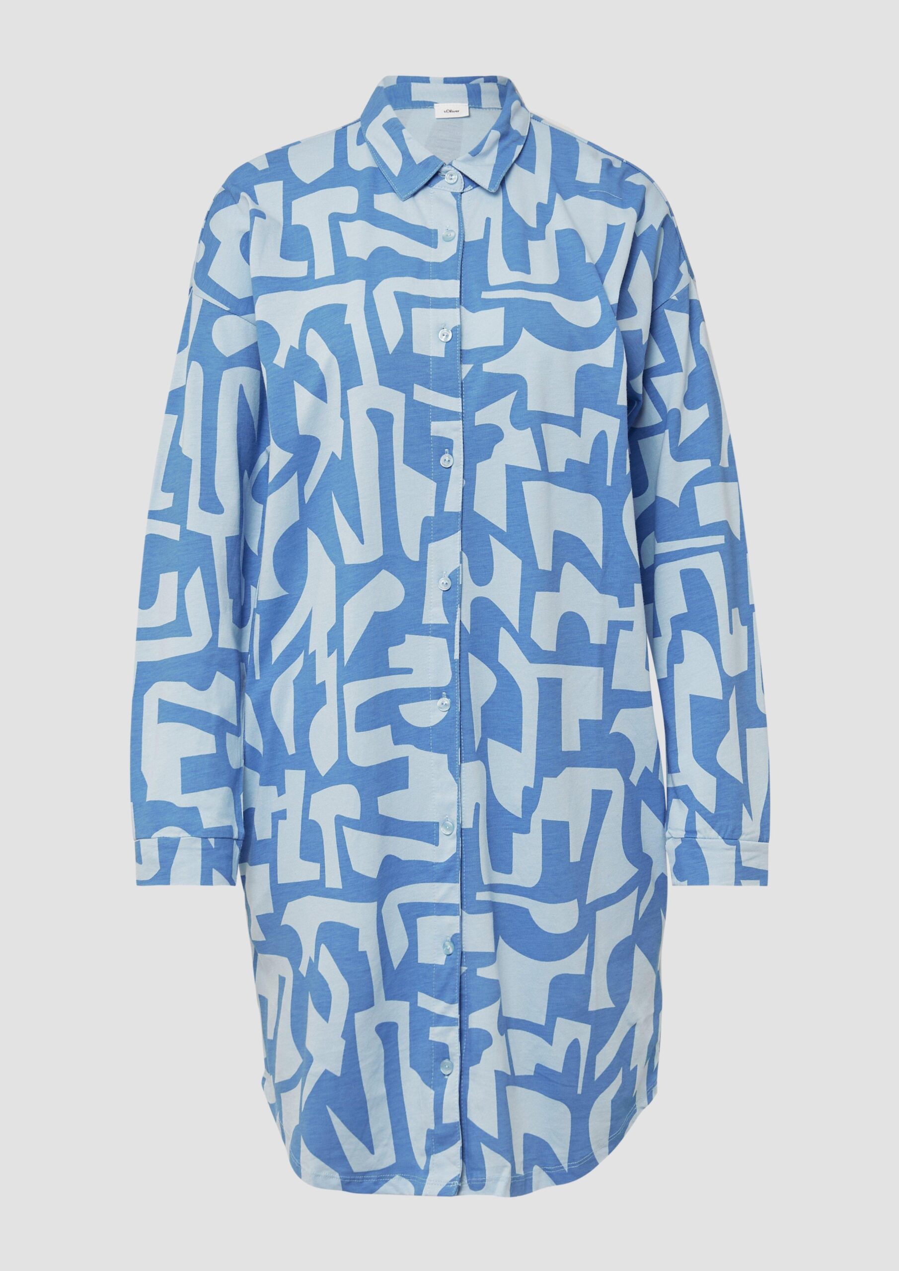 Nachthemd aus Baumwollmix mit abstraktem Muster