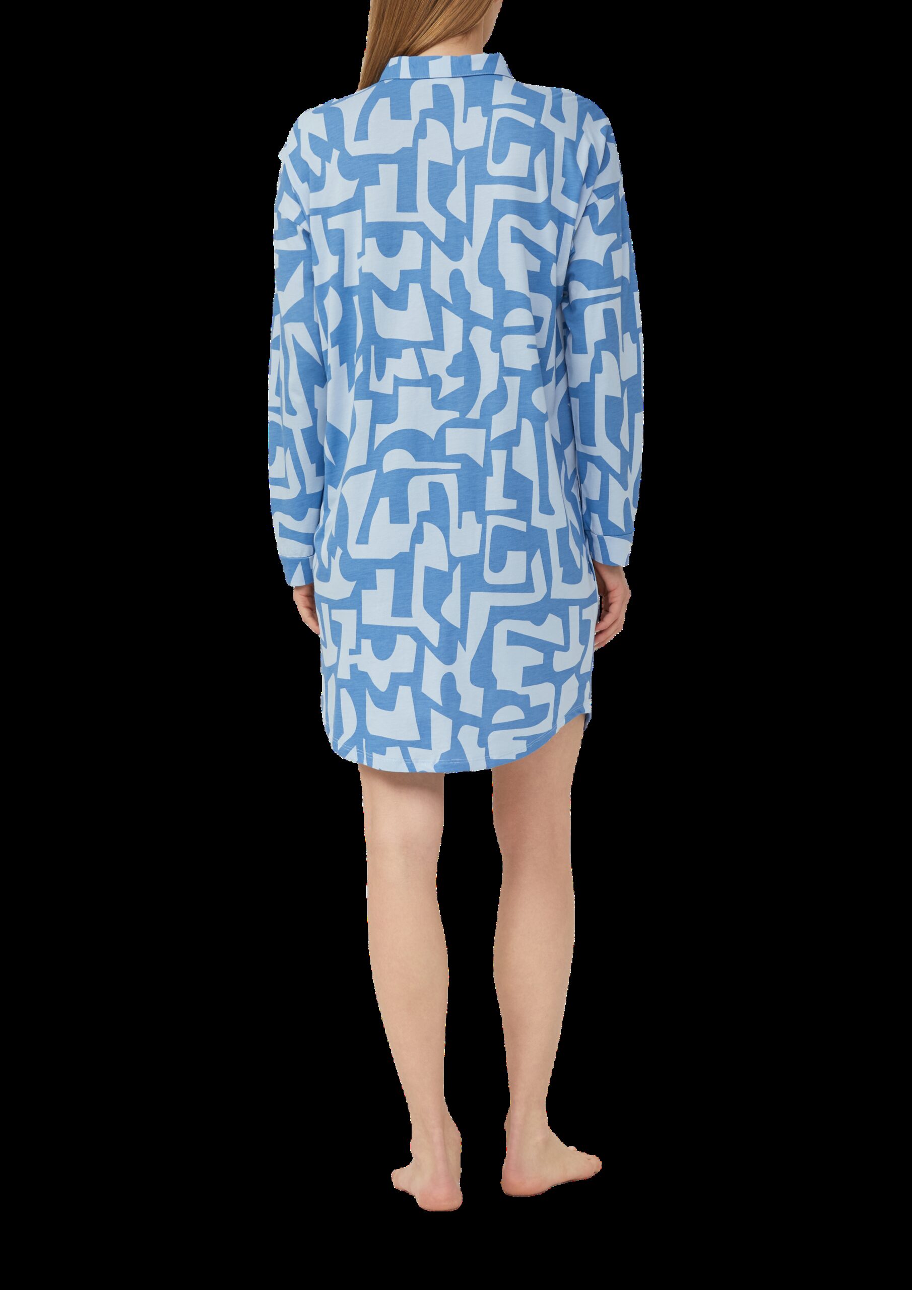 Nachthemd aus Baumwollmix mit abstraktem Muster