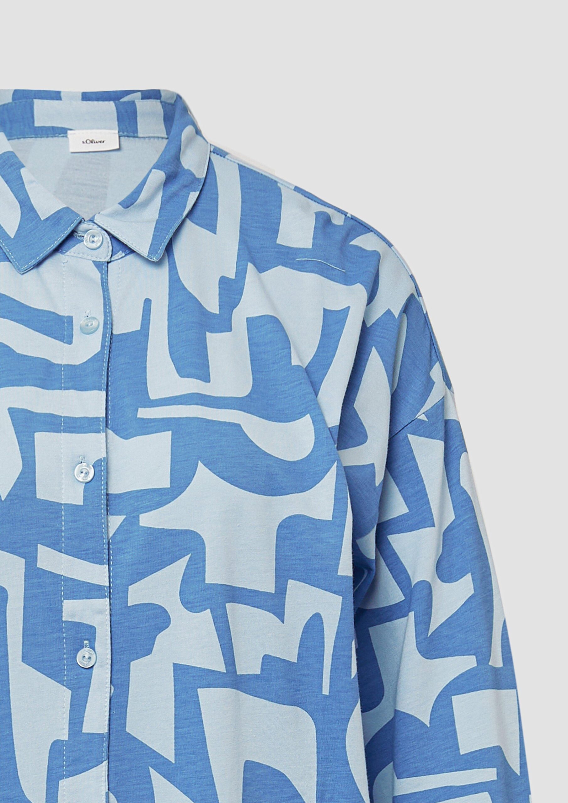 Nachthemd aus Baumwollmix mit abstraktem Muster