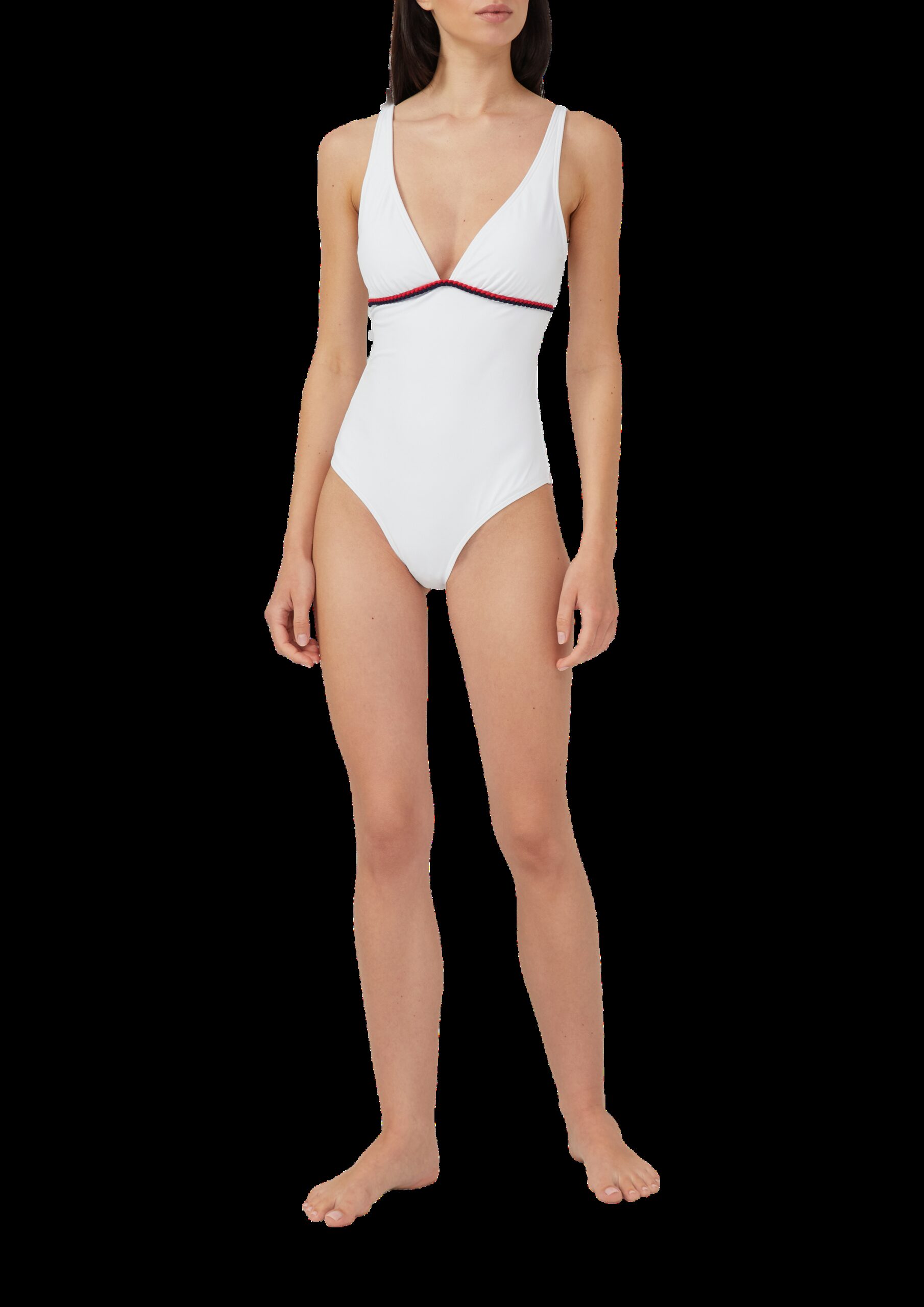 Badeanzug mit Zierborte und Cut Out