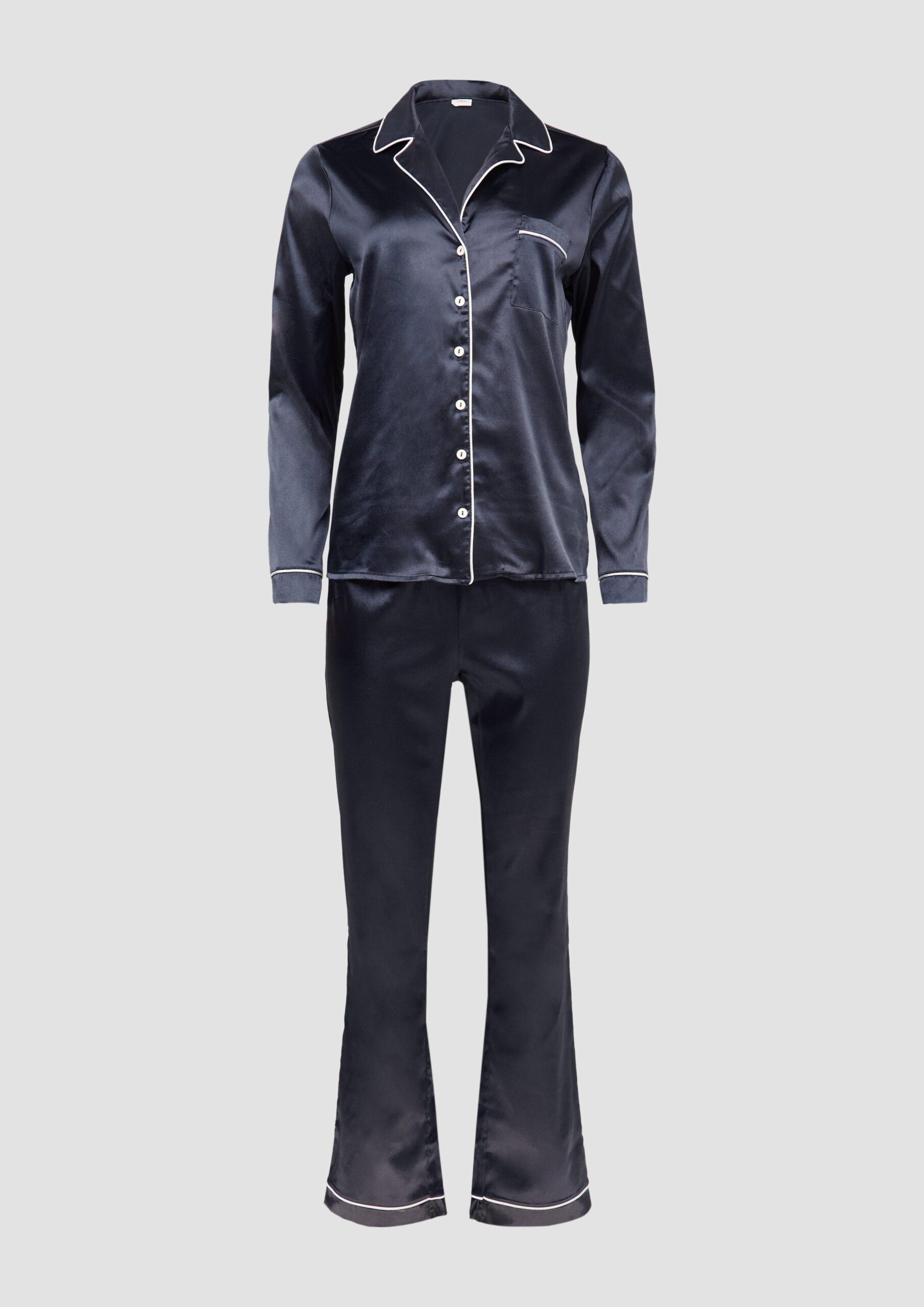 Pyjama in Satin-Optik mit zusätzlicher Schlafmaske