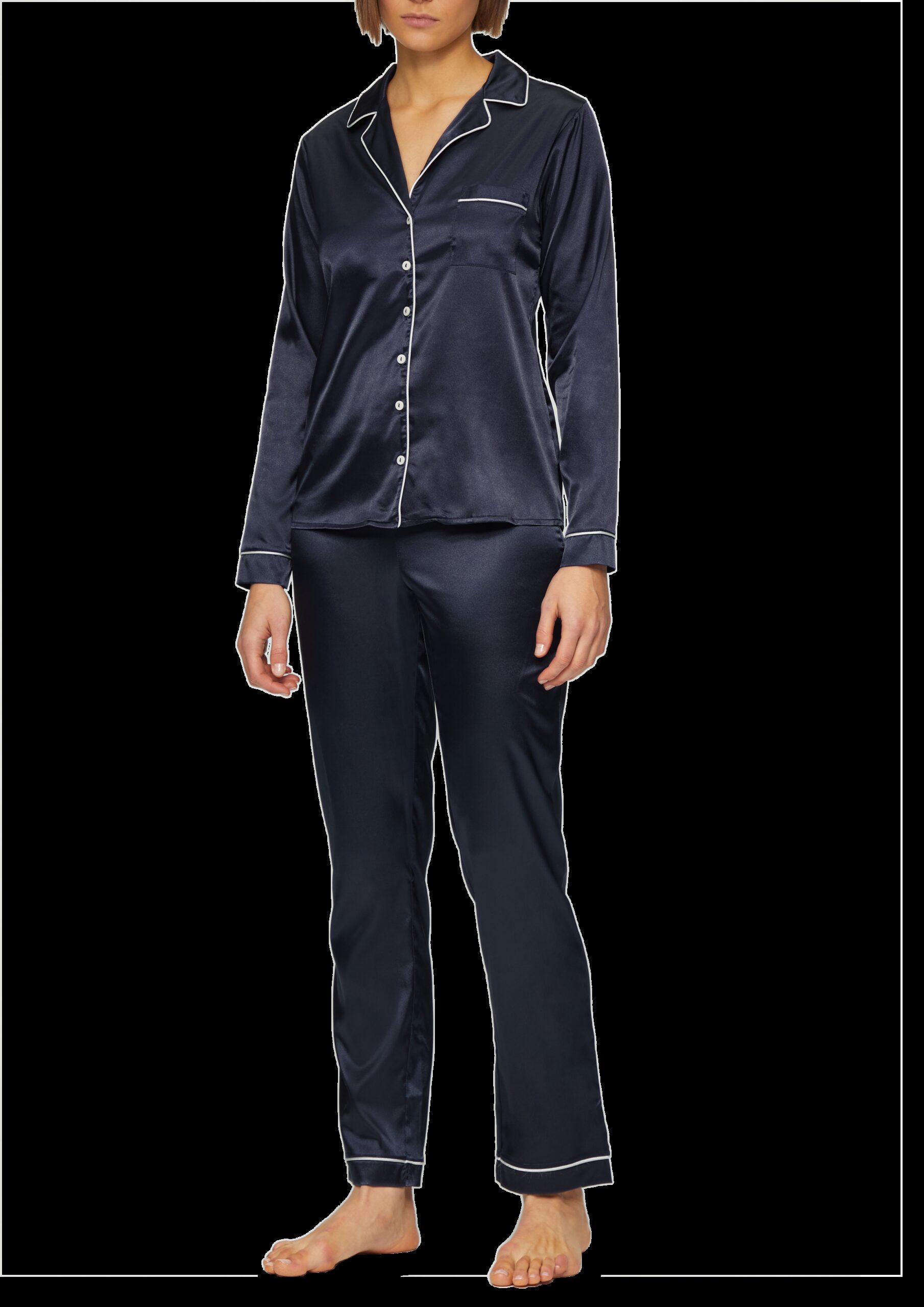 Pyjama in Satin-Optik mit zusätzlicher Schlafmaske