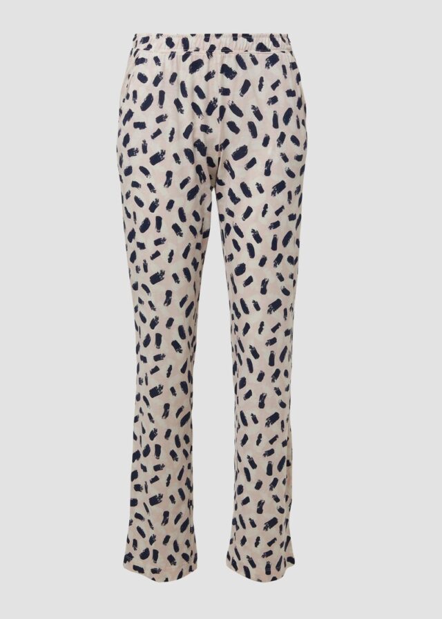 Pyjama-Hose mit All-over-Druck und Eingrifftaschen
