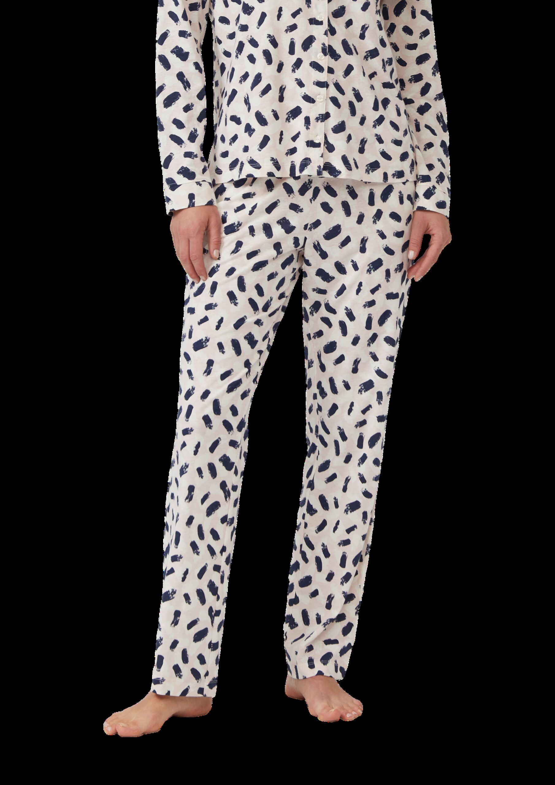 Pyjama-Hose mit All-over-Druck und Eingrifftaschen
