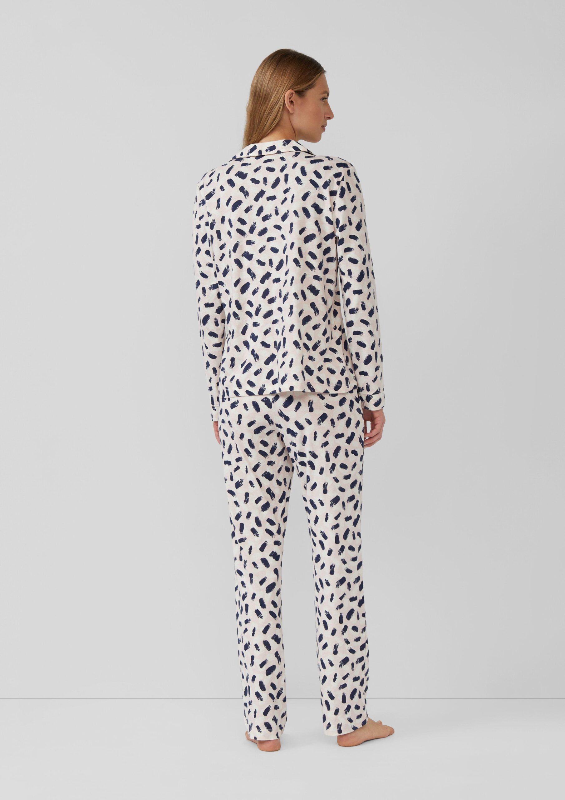 Pyjama-Hose mit All-over-Druck und Eingrifftaschen