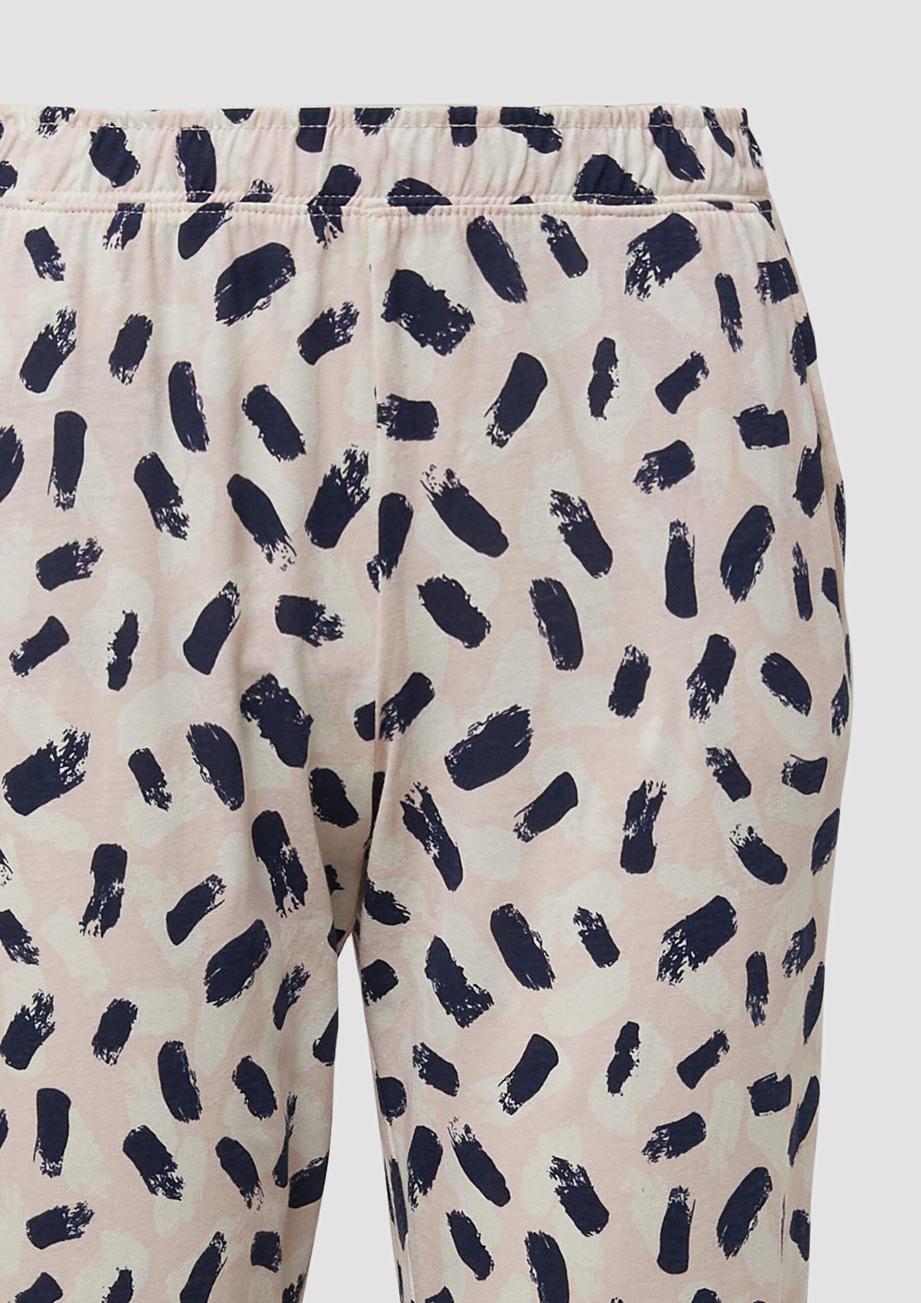 Pyjama-Hose mit All-over-Druck und Eingrifftaschen