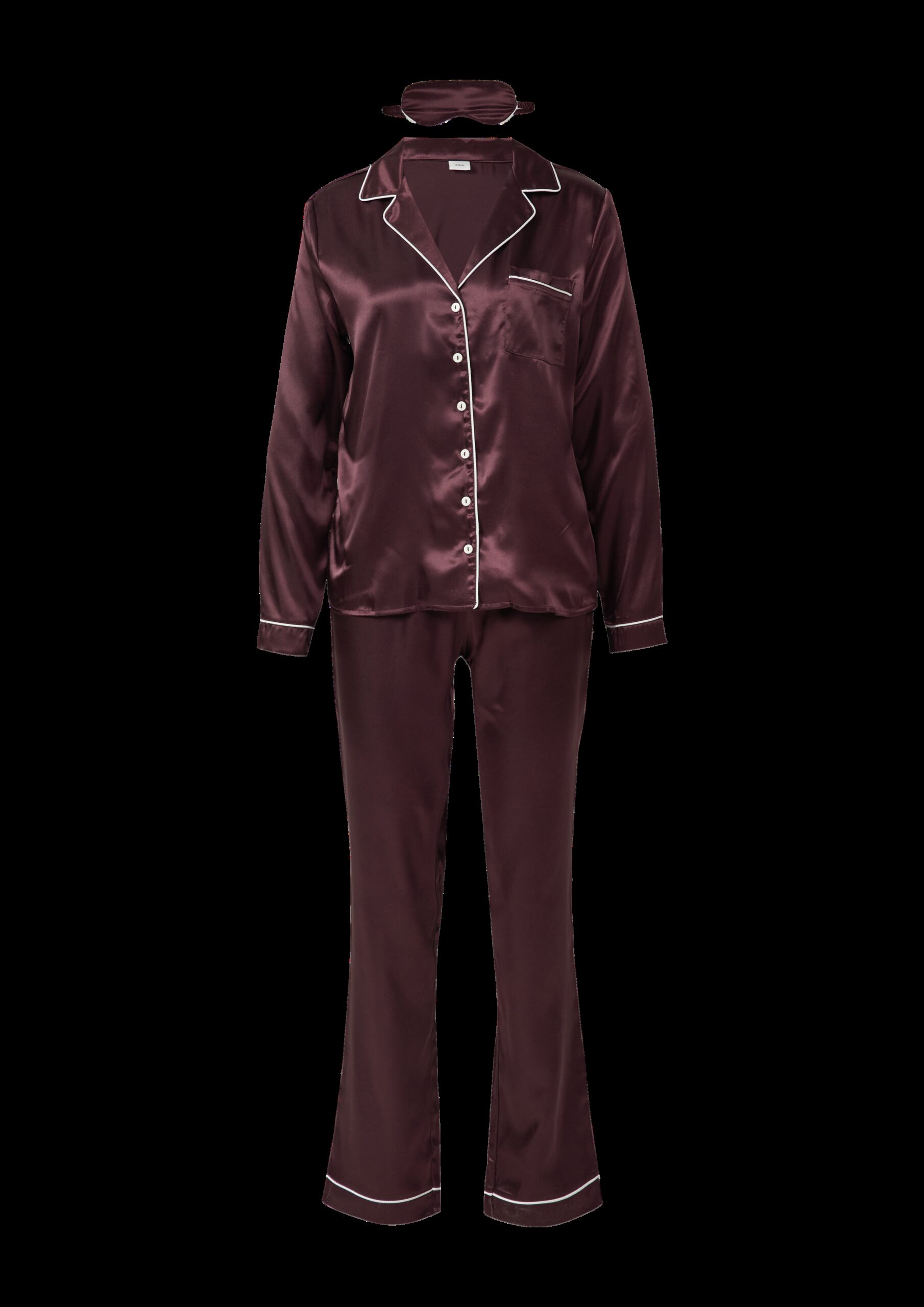 Pyjama in Satin-Optik mit zusätzlicher Schlafmaske