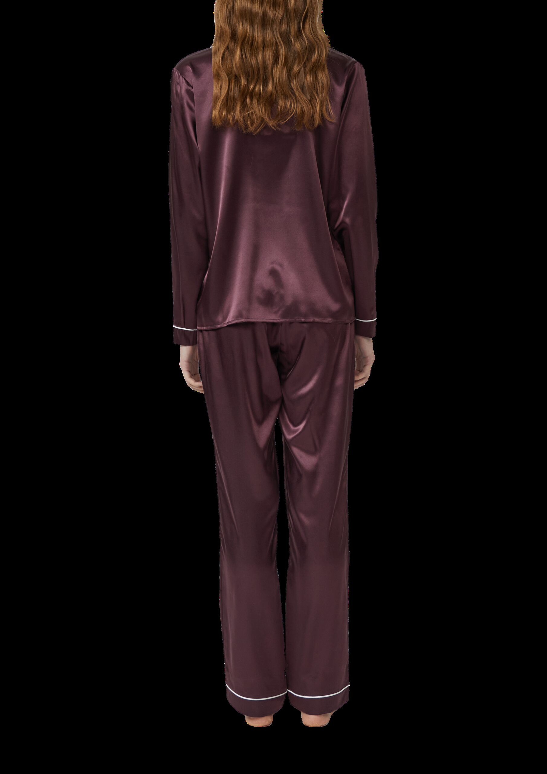 Pyjama in Satin-Optik mit zusätzlicher Schlafmaske