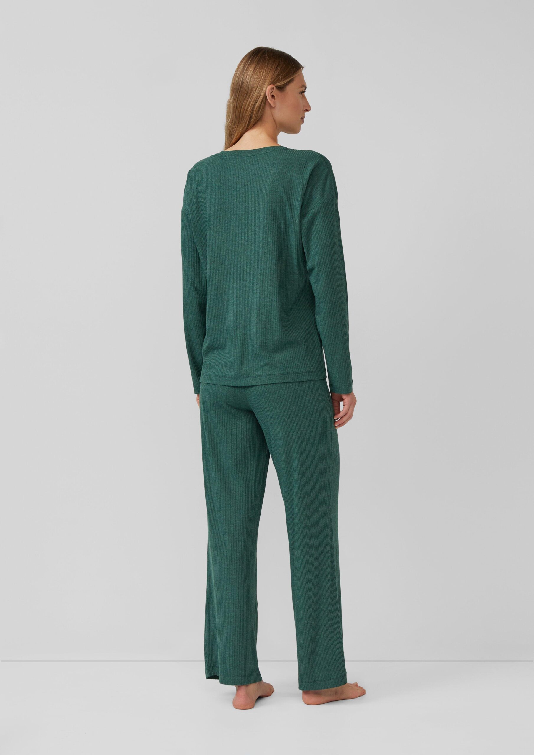 Pyjama-Hose mit Gummibundzug und weitem Bein