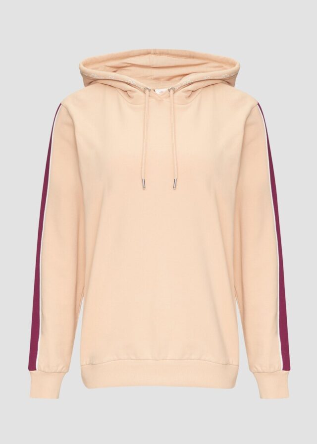 Sweatjacke mit Seitenstreifen und Kapuze