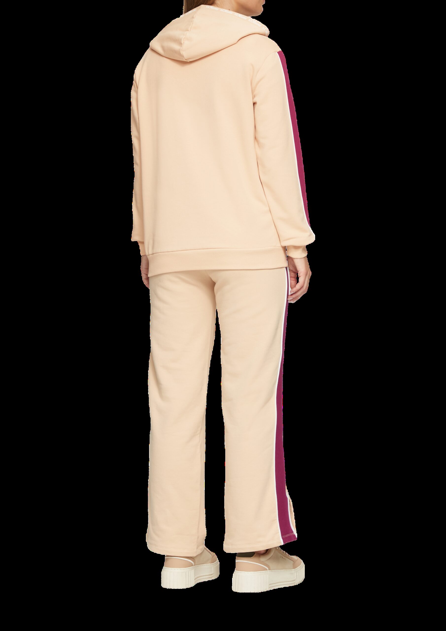 Sweatjacke mit Seitenstreifen und Kapuze