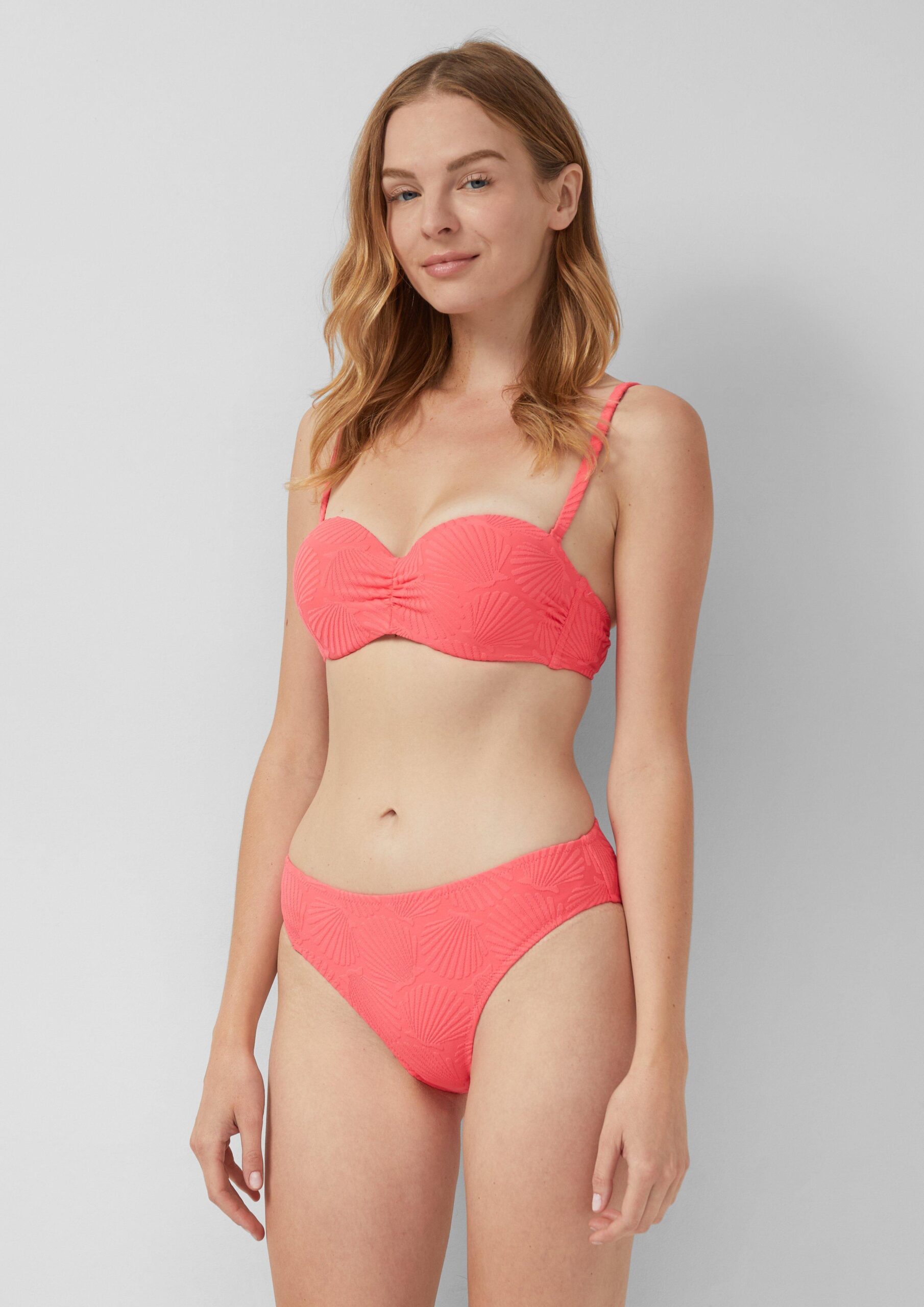 Bikini-Bandeau-Top mit Strukturmuster