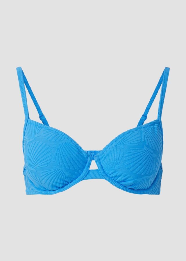 Bandeau-Bikinitop mit Bügel und Strukturmuster