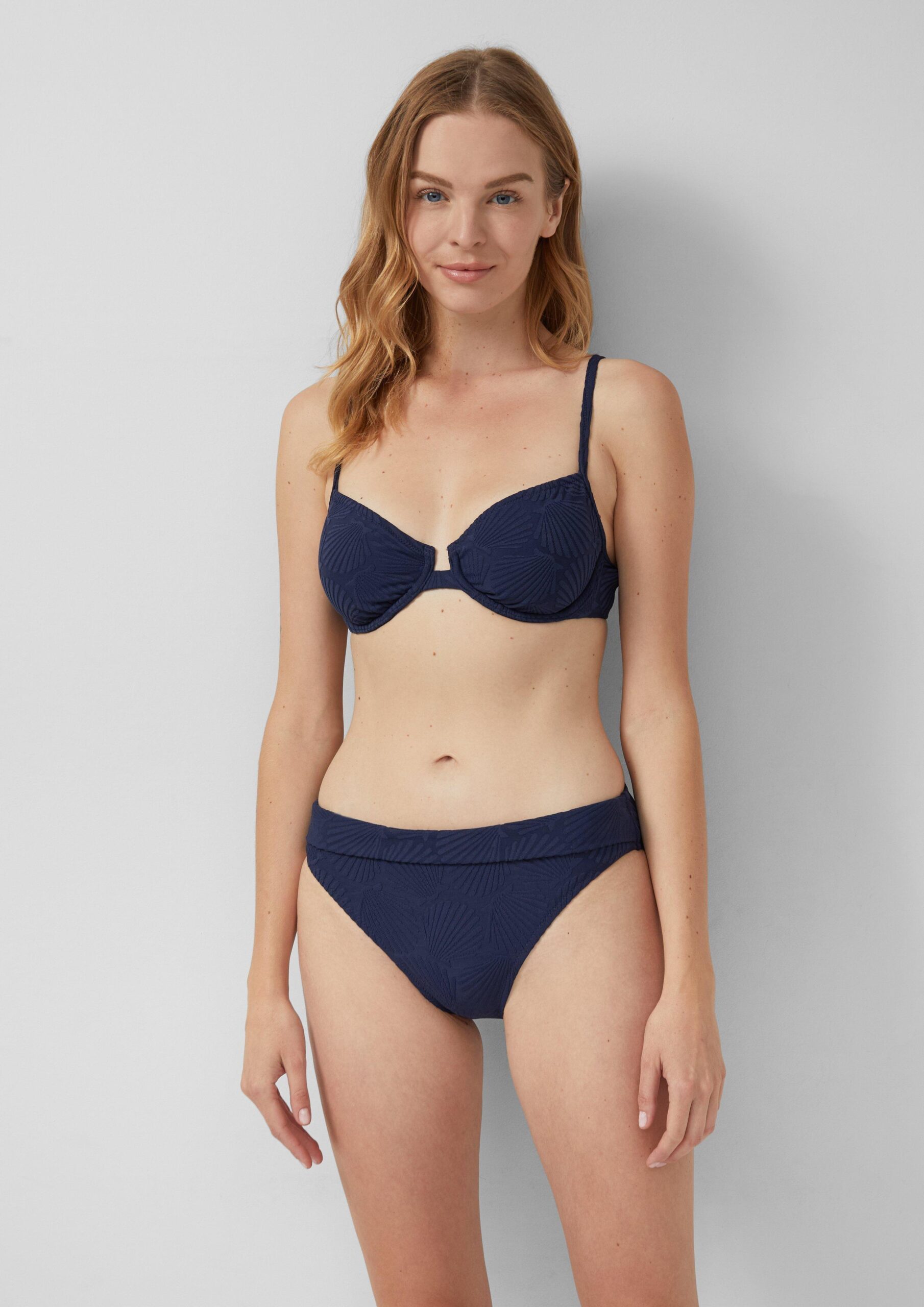 Bandeau-Bikinitop mit Bügel und Strukturmuster