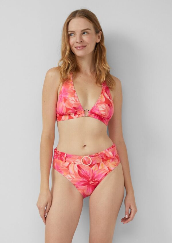 High-Waist-Bikinihose mit abnehmbarem Gürtel mit Zierring