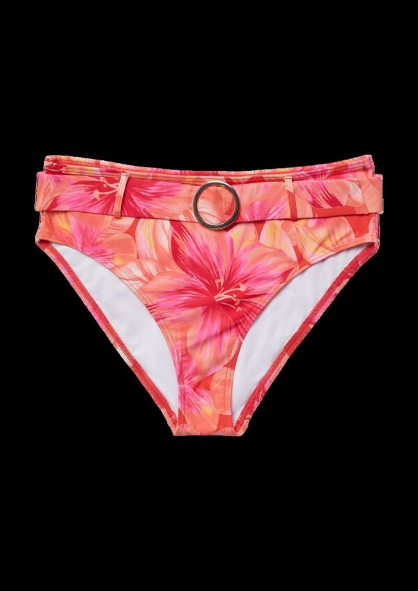 High-Waist-Bikinihose mit abnehmbarem Gürtel mit Zierring