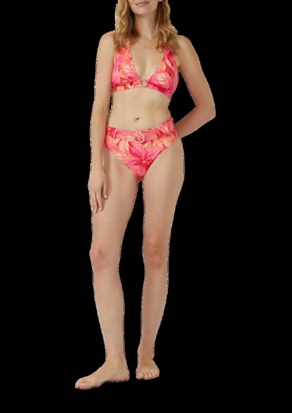 High-Waist-Bikinihose mit abnehmbarem Gürtel mit Zierring
