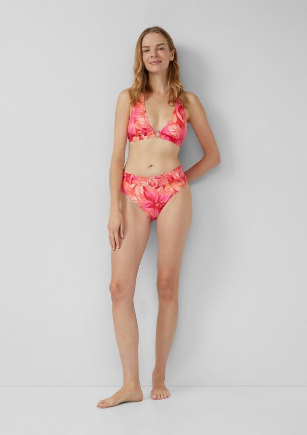 High-Waist-Bikinihose mit abnehmbarem Gürtel mit Zierring