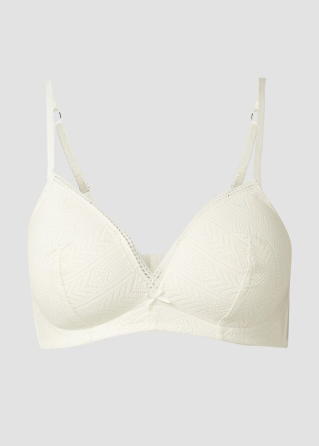 Bralette-BH mit frontaler Zierschleife und graphischer Spitze